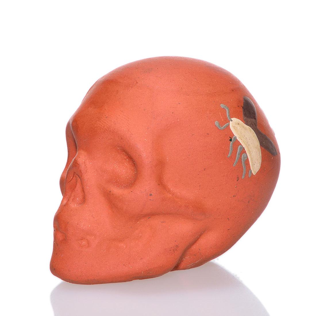 Weller St. Louis Worlds Fair decorated skull,1904,1 5/8 (1 of 2)