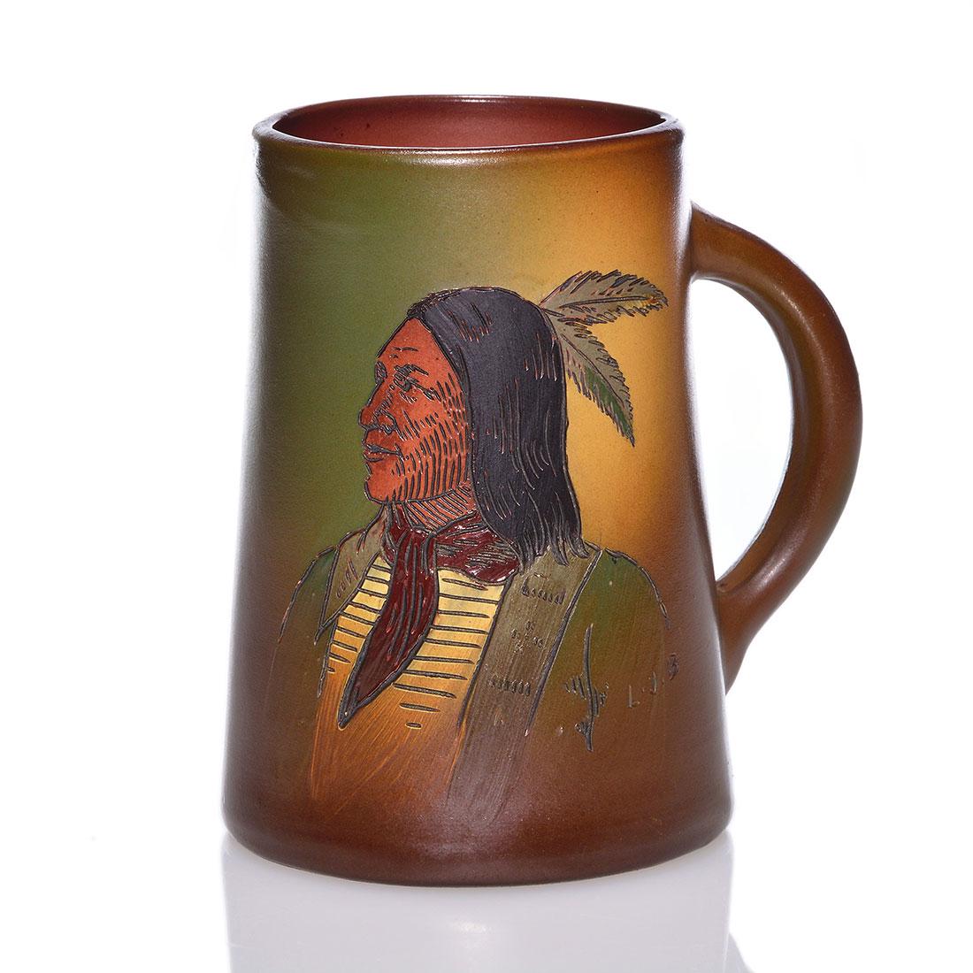 Weller Dickens Ware mug, Indian, Levi J Burgess,5 1/2" (1 of 2)