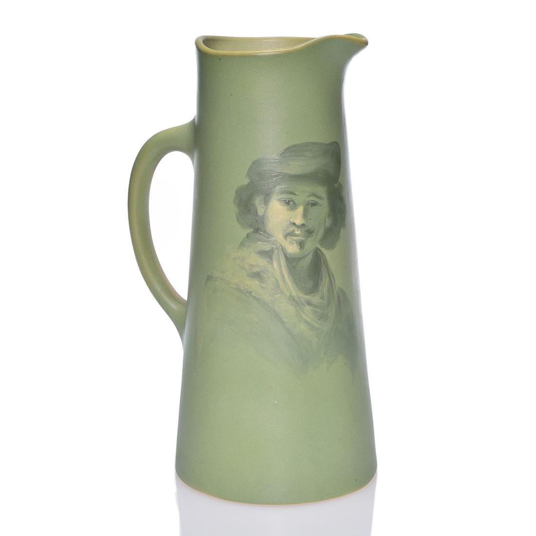Weller Perfecto tankard, Rembrandt, Pillsbury, 12 3/8” (1 of 2)