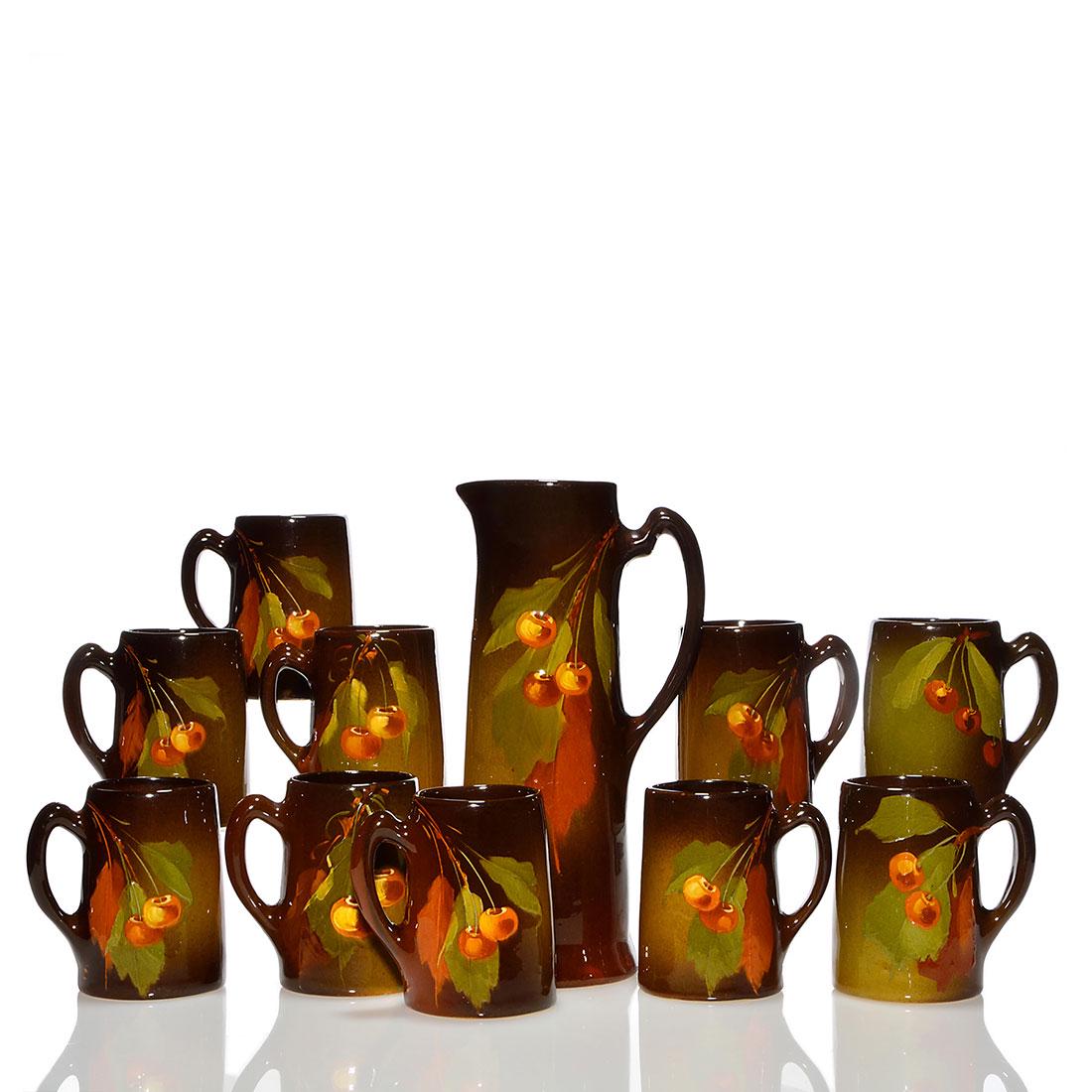Owens Utopian cider set, 12 1/4” tankard, ten 5" mugs (1 of 1)