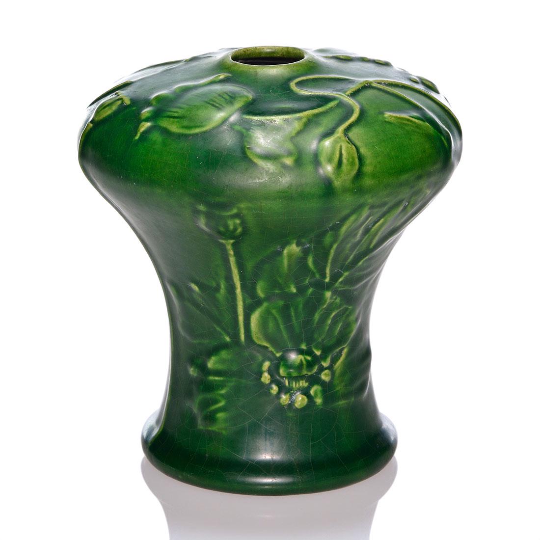 Denver Denaura squat vase, poppies, 169, 5 3/4” (1 of 2)