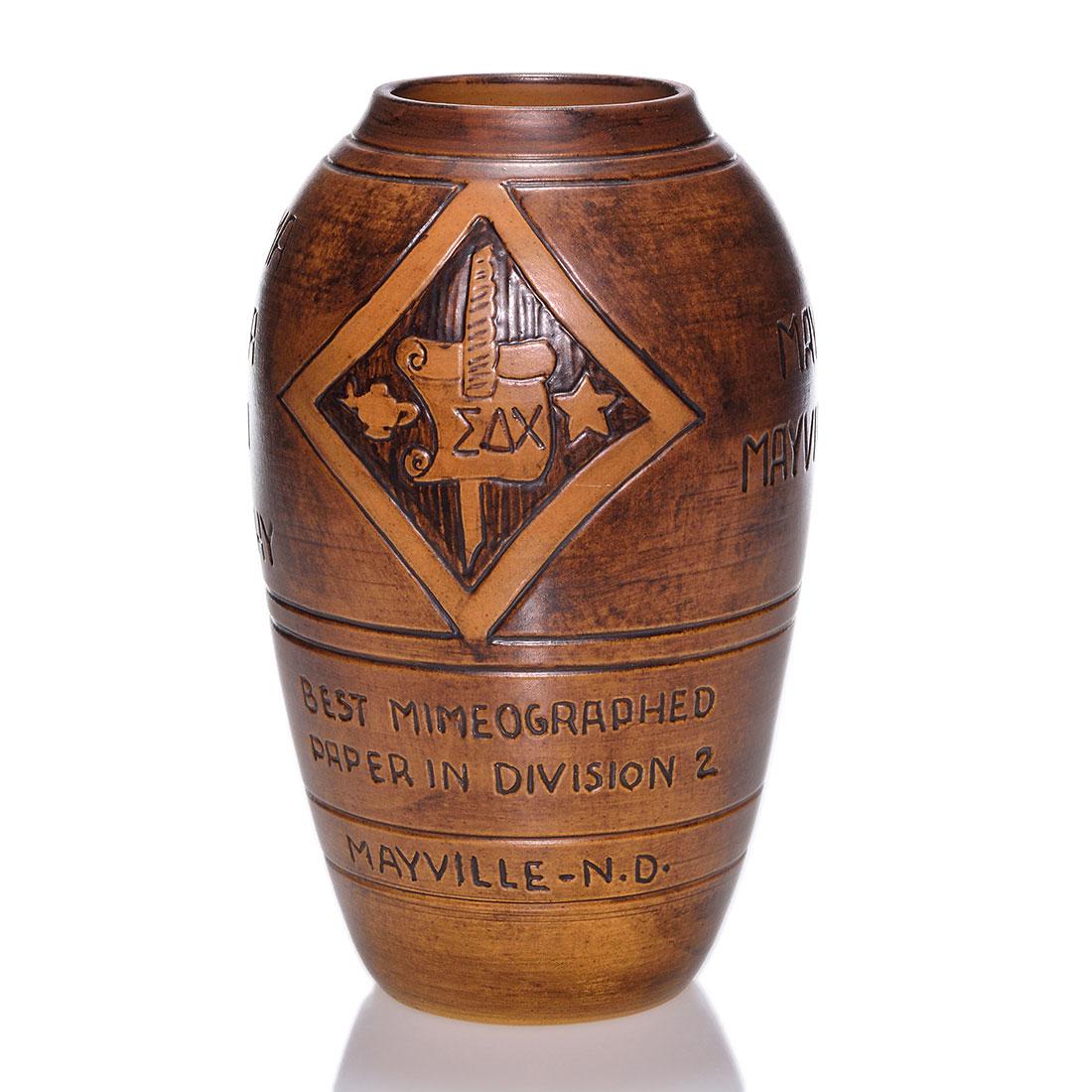 Unique UND Trophy vase, 1942, Margaret Cable, 9 1/8” (1 of 3)