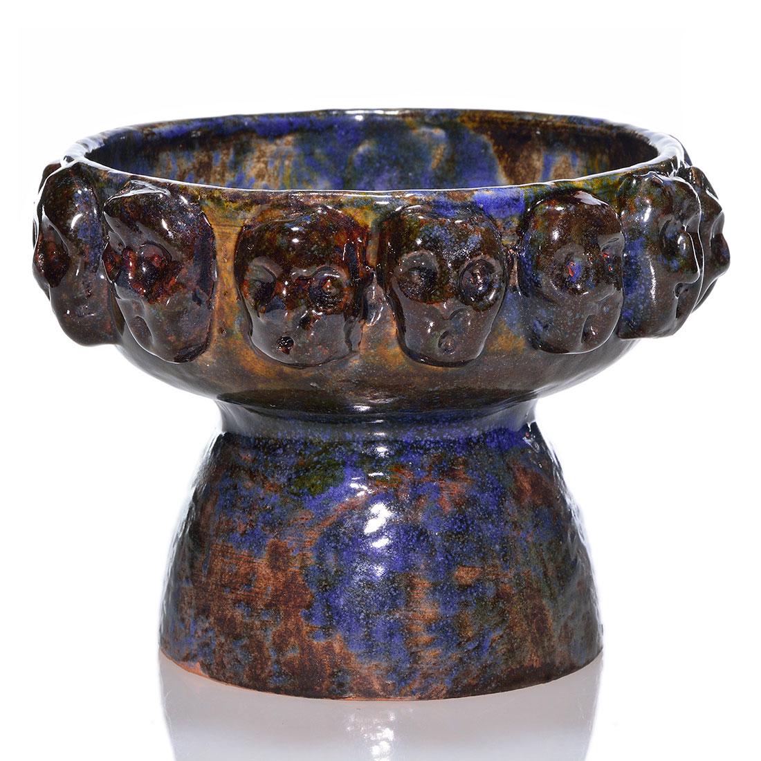 Beatrice Wood Face vase, shiny finish,4 3/8” x 5 1/4" (1 of 2)