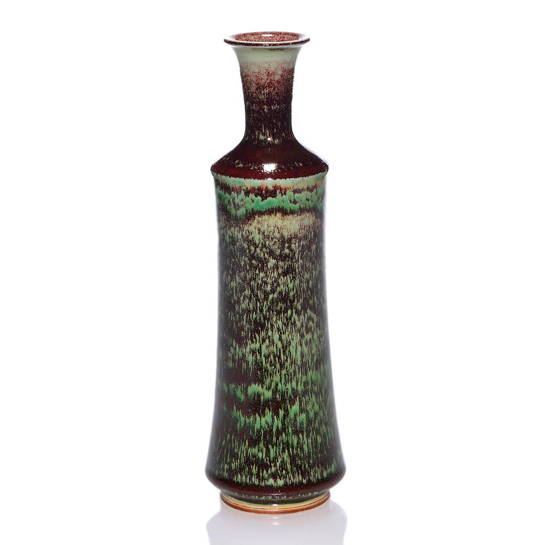 Berndt Friberg Gustavsberg vase, oxblood glaze, 10" (1 of 2)