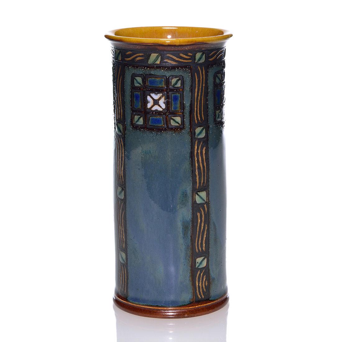 Royal Doulton Mintons style vase, F. Jones, 7 3/4”, (1 of 2)