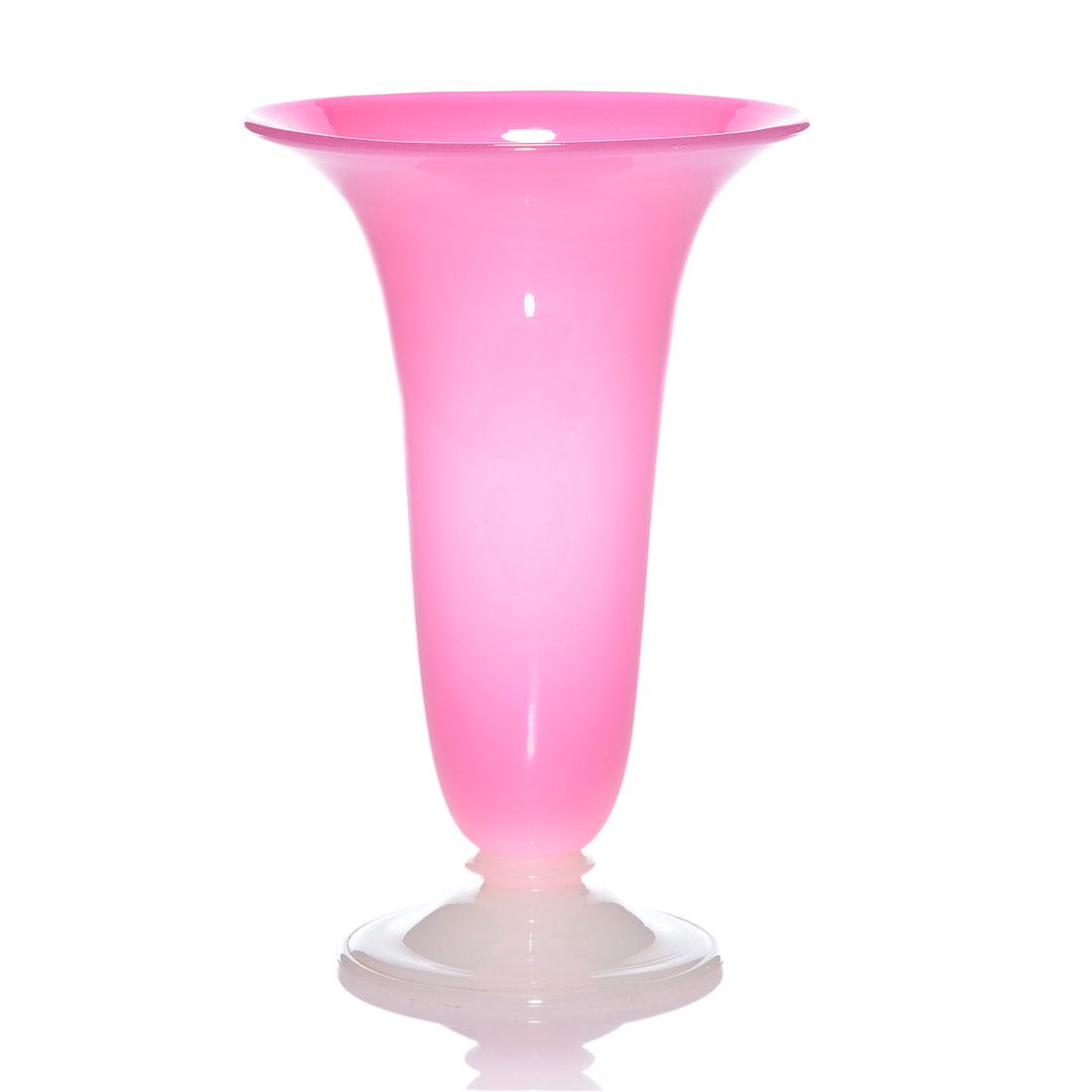 Steuben Rosaline Alabaster vase, 8”, shape 2909 (1 of 2)