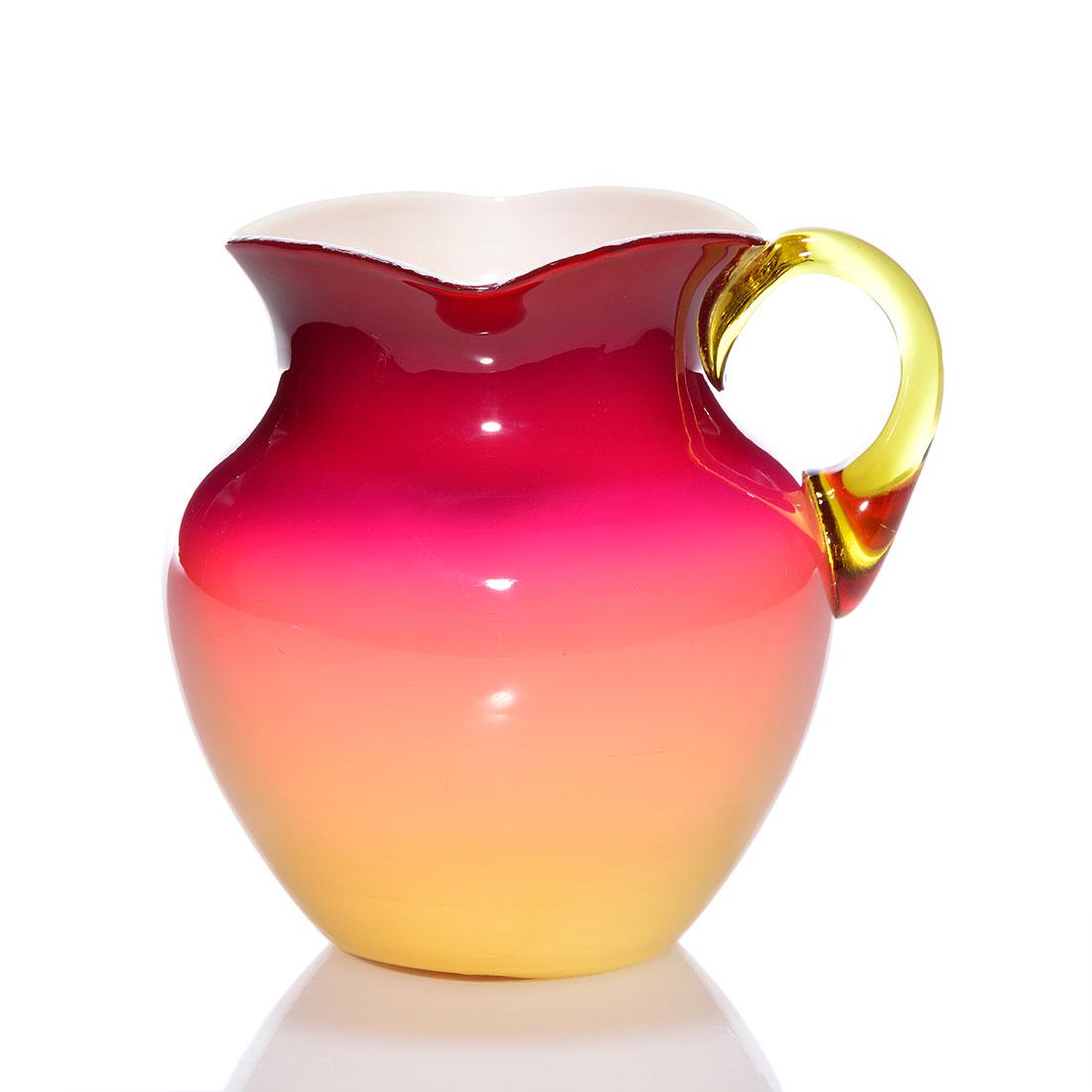 Shiny Wheeling Peachblow creamer, 4 1/2” (1 of 2)