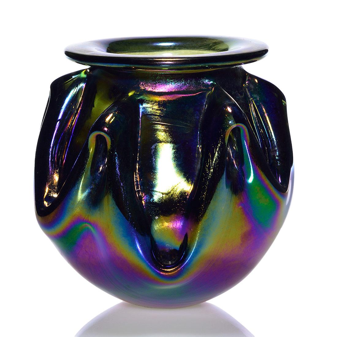 Early Tom McGlauchlin Free form vase, 6 3/4”, 1973 (1 of 2)