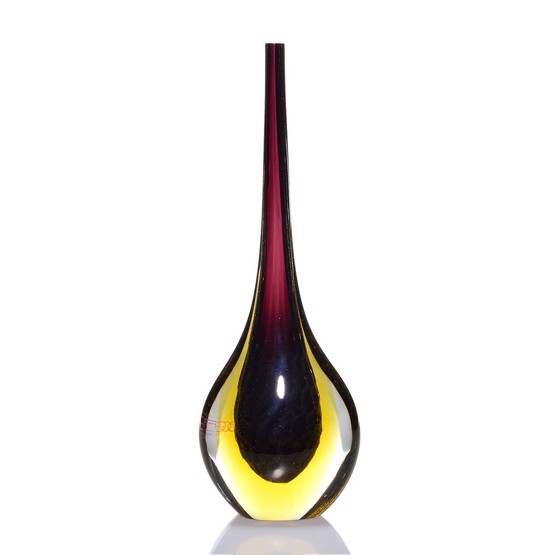 Oggetti Italy Murano vase, Luigi Onesto, 14”, signed (1 of 2)