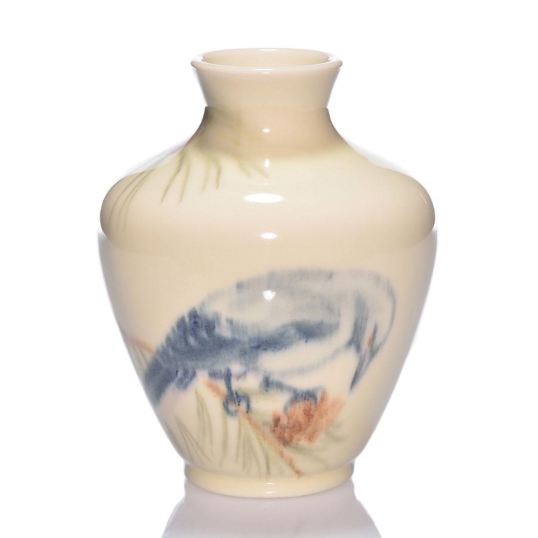 Rookwood Porcelain vase, bird, 1946, 6311, 7 3/8 inches (1 of 2)