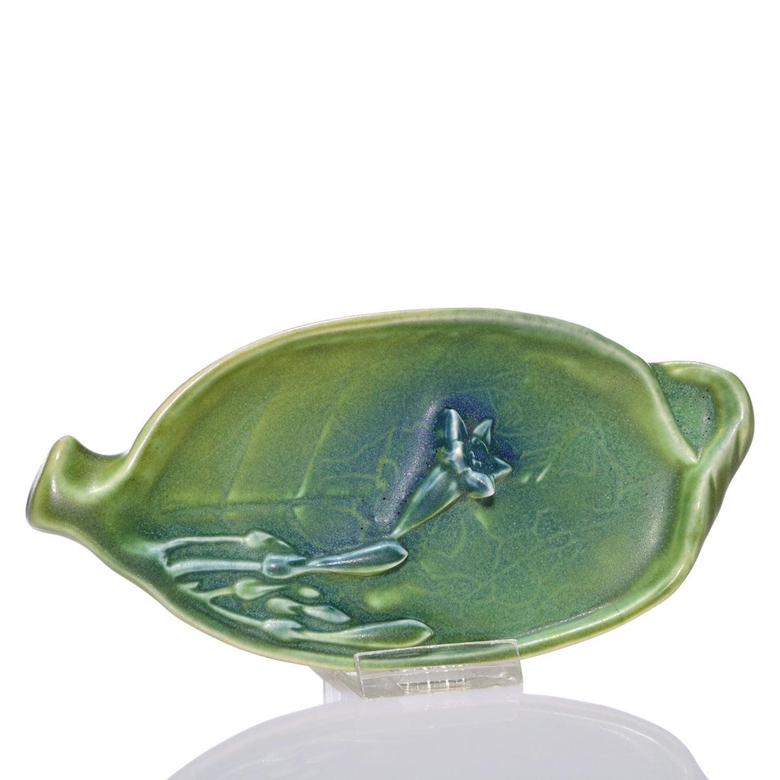 Rookwood Mat glaze tray, embossed flowers,1906,7/8" (1 of 2)