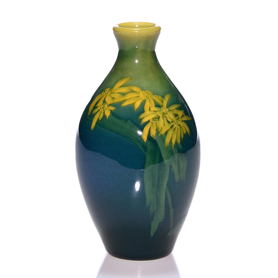 Rookwood Sea Green vase, Coyne, 1901, 745 C, 5 3/4" (1 of 2)