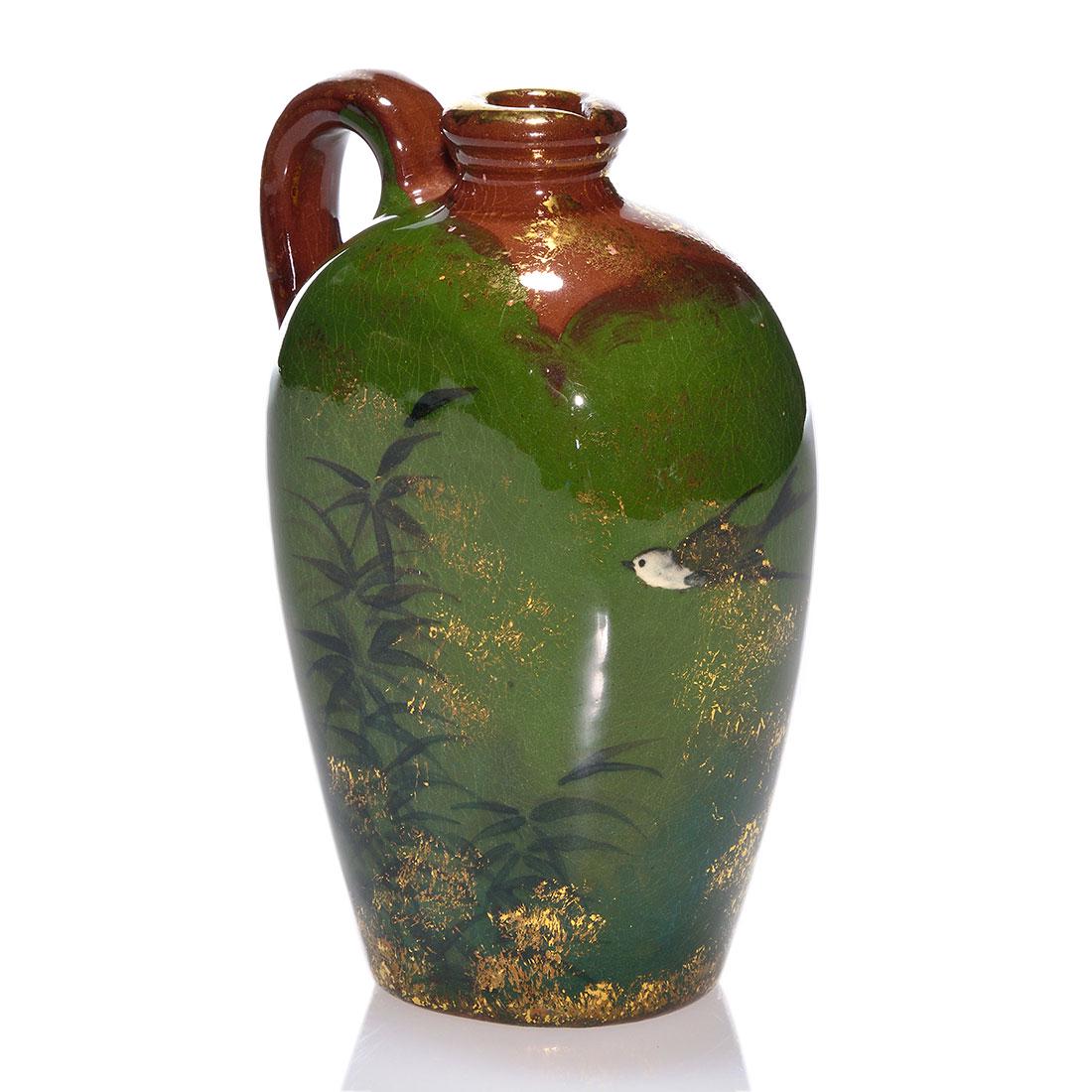 Rookwood Limoges perfume, small bird, 1883, 4 3/4" (1 of 2)