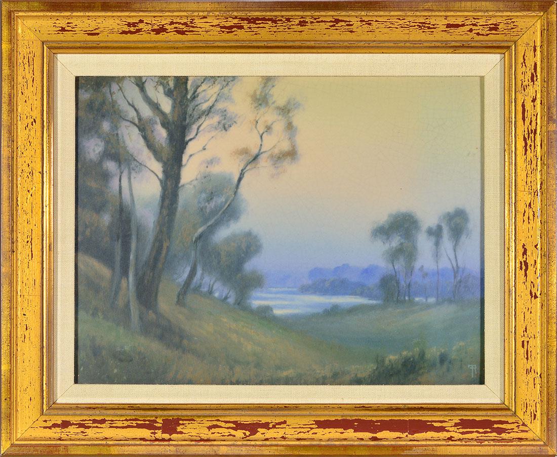 Rookwood Vellum plaque, Rothenbusch, 9 1/2" x 12 1/4" (1 of 3)