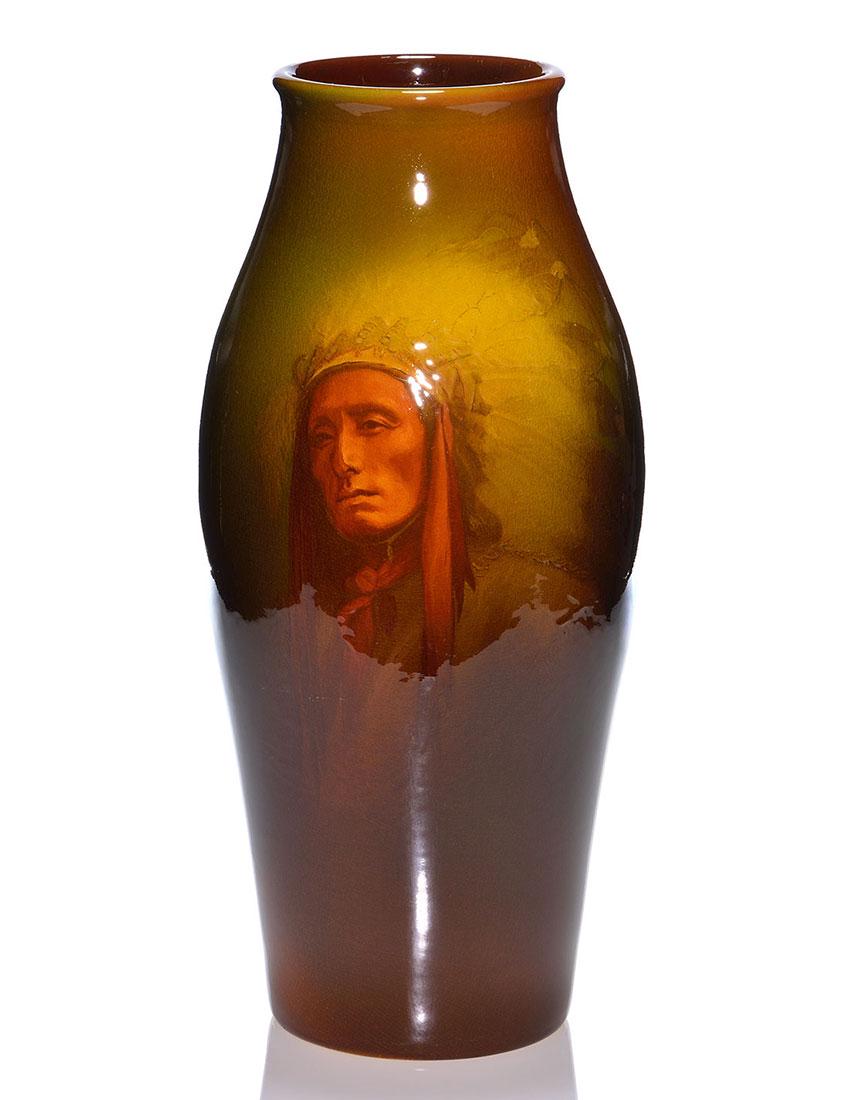 Rookwood Standard Indian vase, Laurence,1900,17 1/4" (1 of 3)