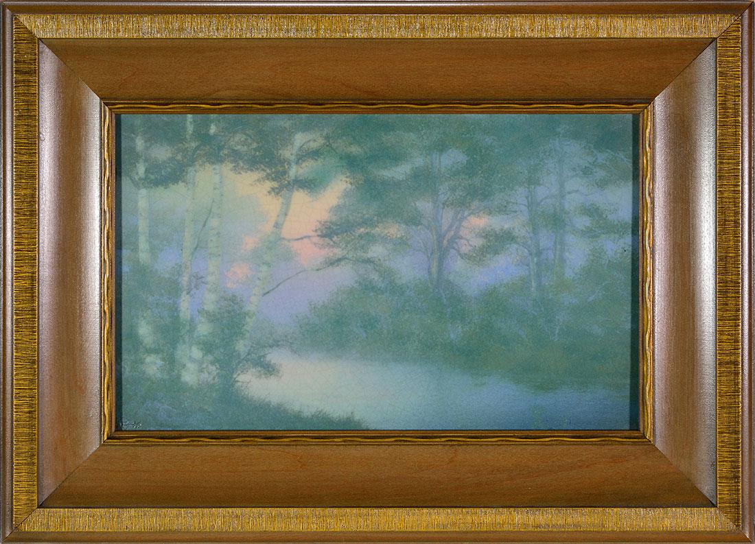 Rookwood Vellum plaque,ETH, Michigan landscape,9"x14" (1 of 3)