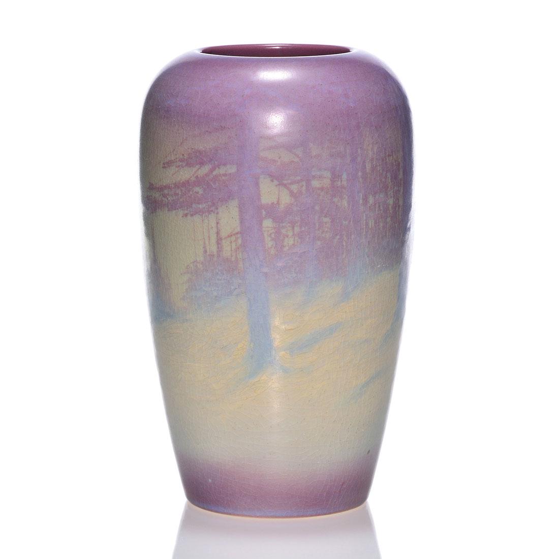 Scenic vase, original Rookwood box, Hurley, 1915, 9 (1 of 2)