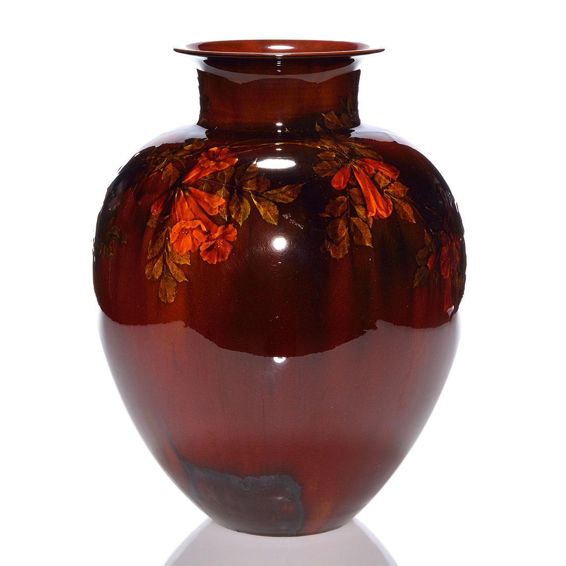 Rookwood Standard 14 1/2" vase, floral, Shiri, 1889 (1 of 2)
