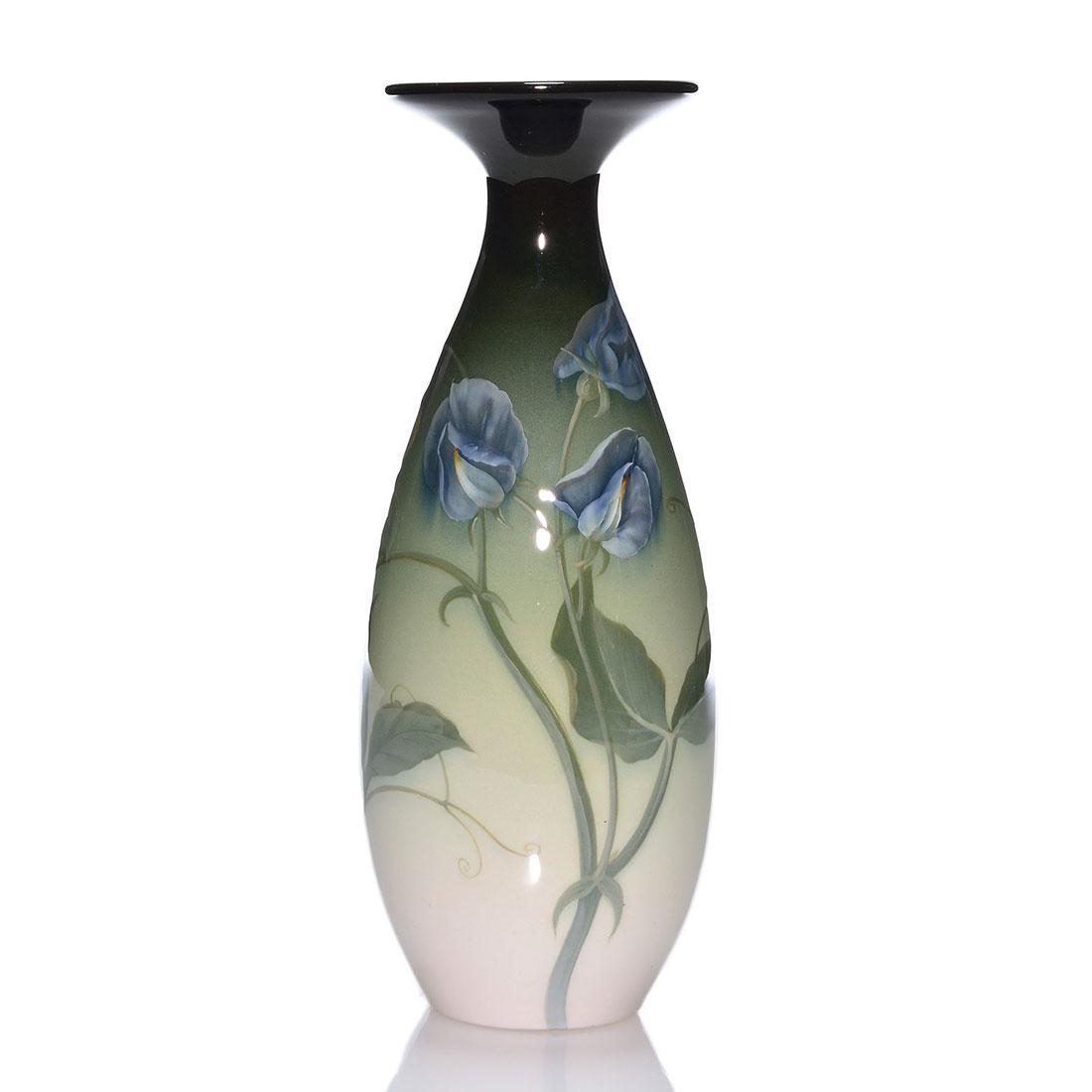 Rookwood Iris glaze vase, floral, Schmidt, 1908, 9 3/4" (1 of 2)