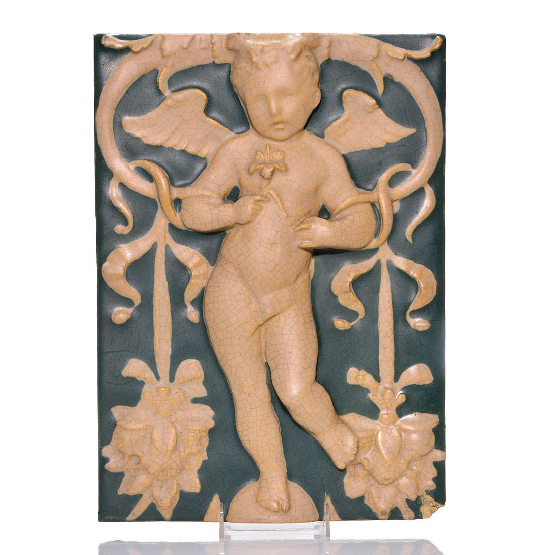 Rookwood Architectural Faience tile, Cherub, 17"x12 (1 of 2)