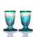 Pr Rousseau Pate de Verre cordials, Deco foliage, 3" - 2