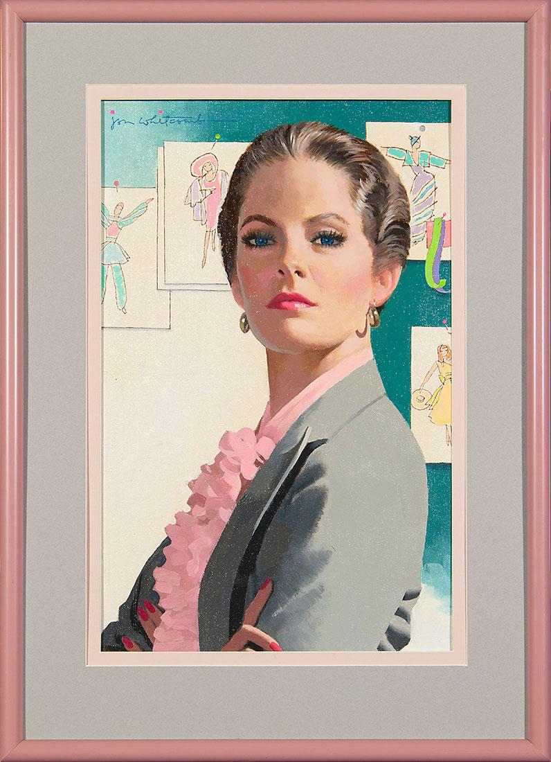 Jon Witcomb O/B, Cover for John Bull Magazine: Jon Whitcomb (American, Oklahoma, Ohio, Connecticut, 1906 - 1988) oil on board possibly titled "Women's Work." Born in Oklahoma, Whitcomb graduated from The Ohio State University. This work seems to h