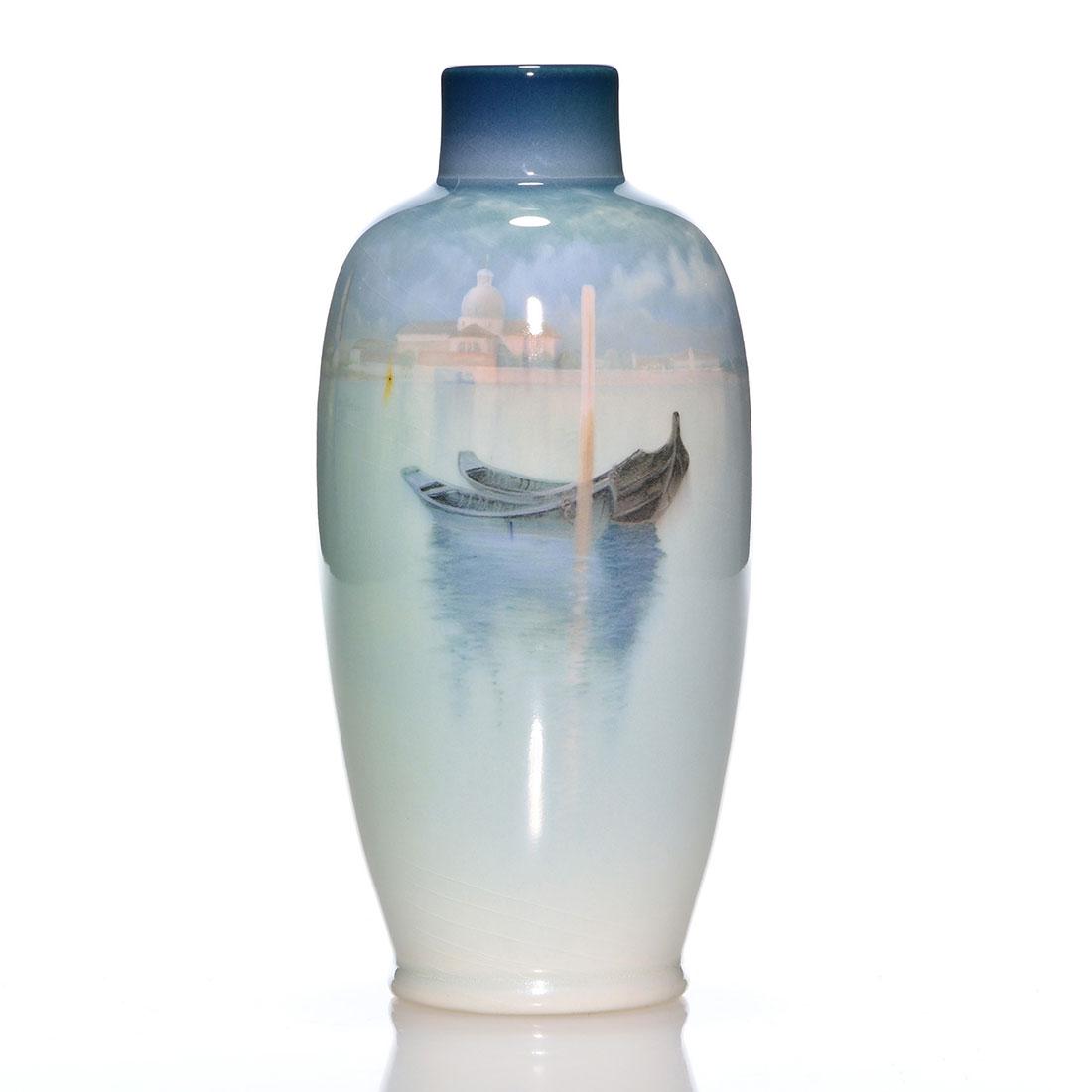 Rookwood Iris vase, Venice, Schmidt, 1901, 786D, 8 1/4" (1 of 2)