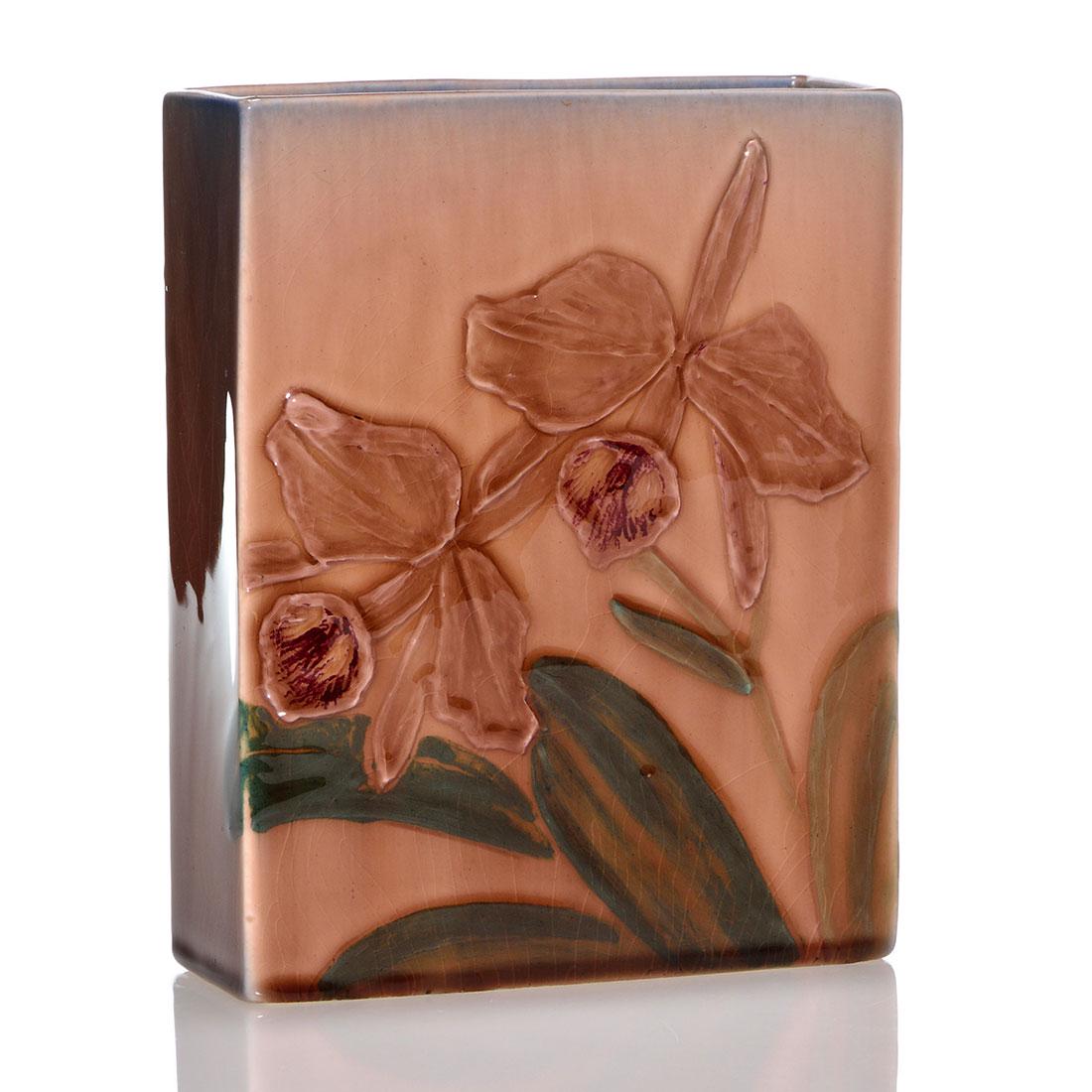 Rookwood Porcelain planter, Orchids, KS, 1946, 7 3/8" (1 of 2)