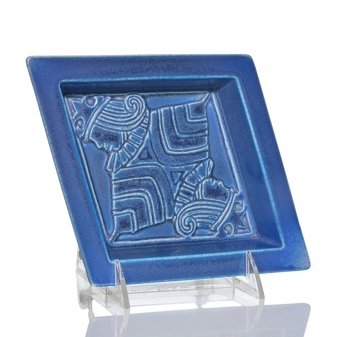 Rookwood Playing Card tray, blue, 1928, 6049, 9 5/8" (1 of 2)