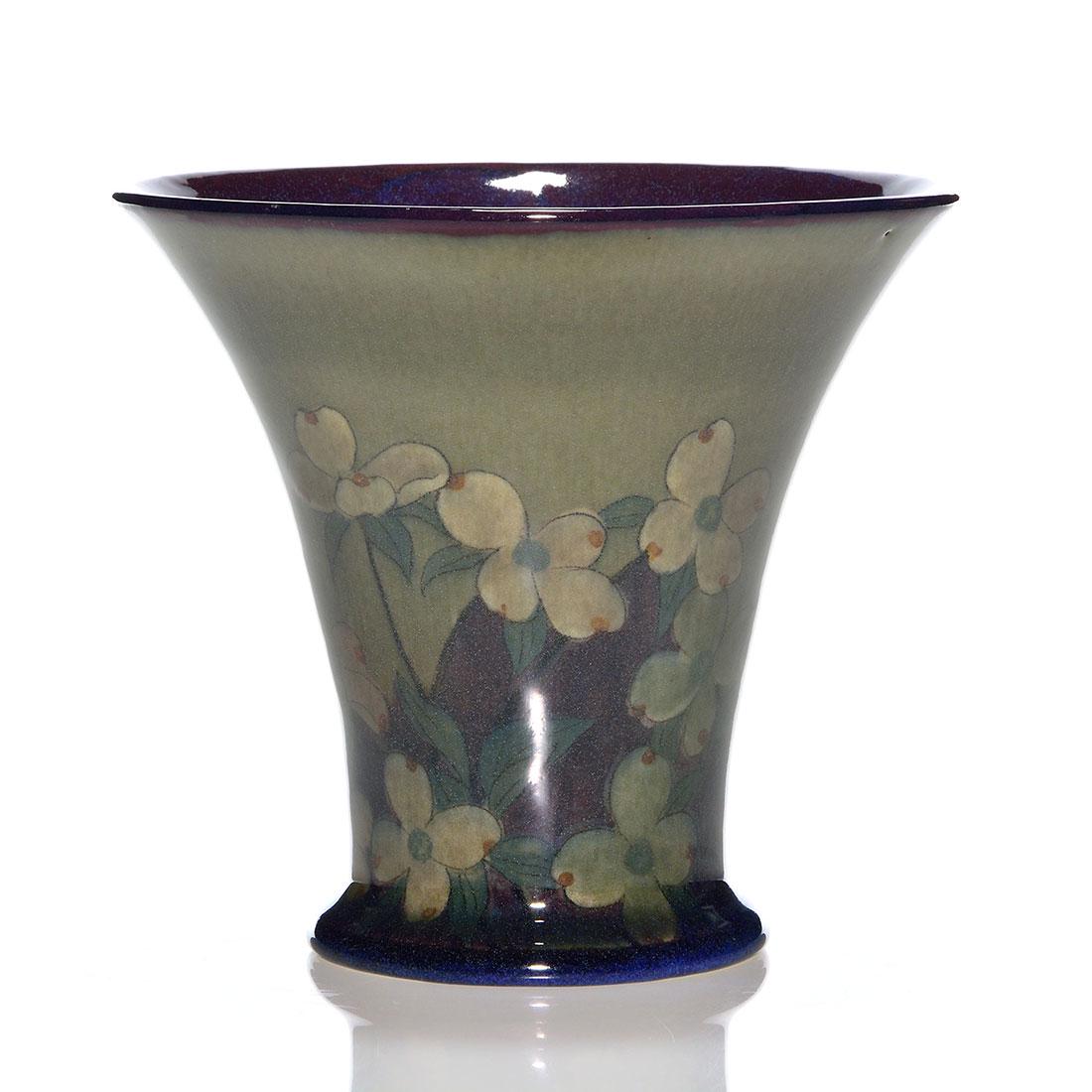 Rookwood Black Opal vase, Shirayamadani, 1925, 5 5/8" (1 of 2)