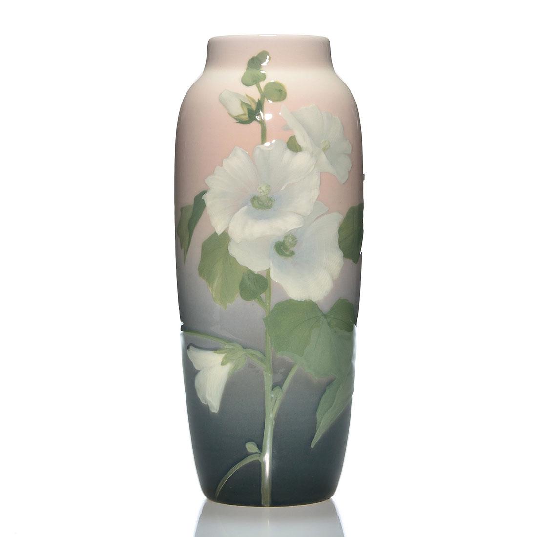 Rookwood Iris floral vase, Asbury, 1906, 907 D, 10 1/2" (1 of 2)