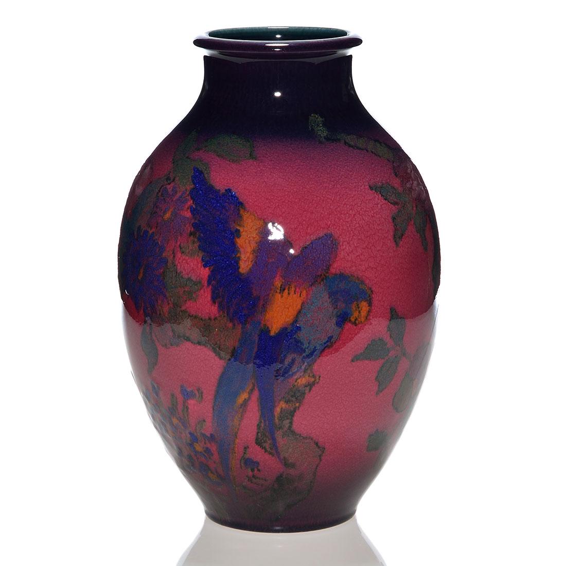 Rookwood Porcelain, Hurley, birds, 1927, 14 1/4" (1 of 3)