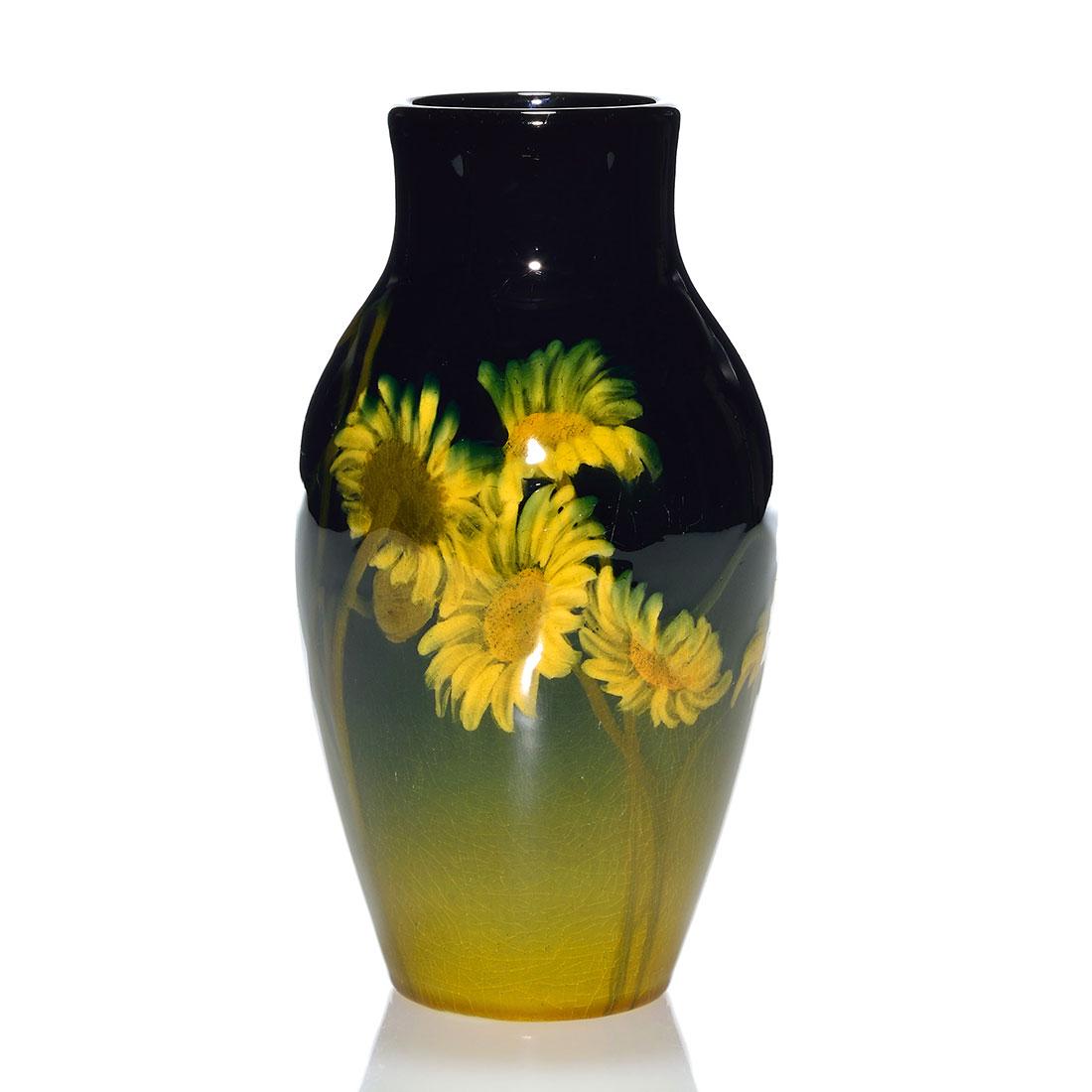 Rookwood Standard vase, sunflowers, Hurley, '02, 6 7/8" (1 of 2)