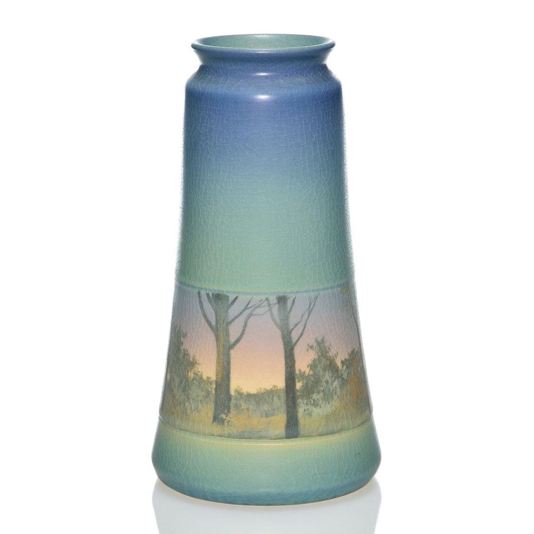 Rookwood Vellum scenic, Shiri, 1911, 1655 E, 7 7/8" (1 of 2)