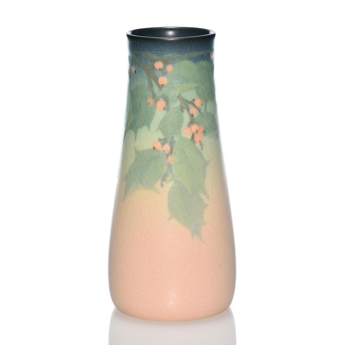 Rookwood Vellum floral, Reed, 1911, 950 E, 7 3/8” (1 of 2)