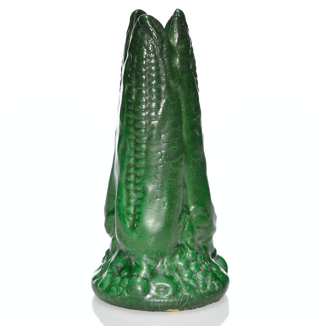 Rare Weller geen mat vase, 3-D corn, 8 1/2”: Rare Weller vase designed as three ears of corn covered in a green dark green glaze. Unmarked. Excellent original condition with a couple of minor glaze skips at the base. Height is 8 1/2 inches.