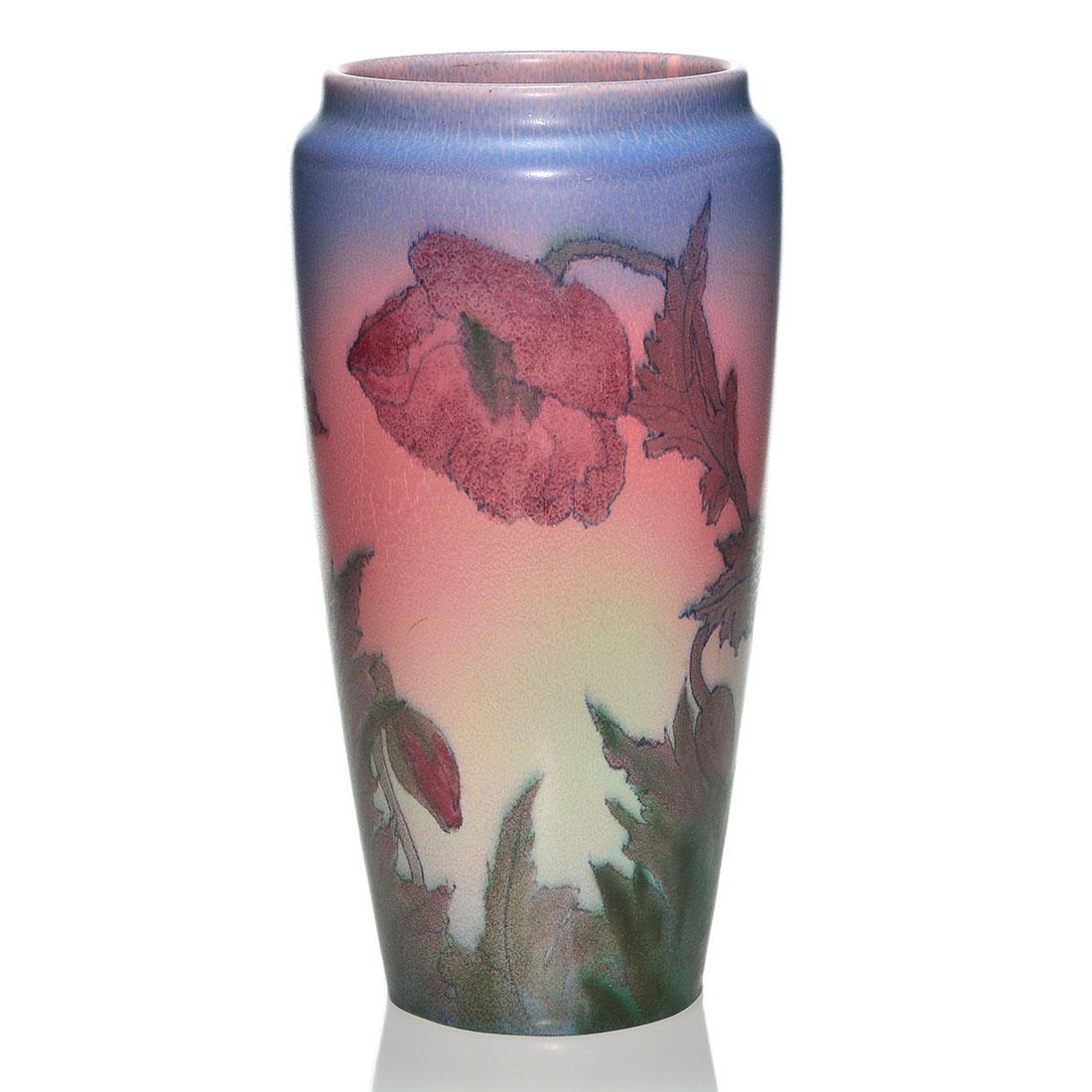 Rookwood Large Mat vase, poppies,Lincoln,1926, 14 (1 of 3)