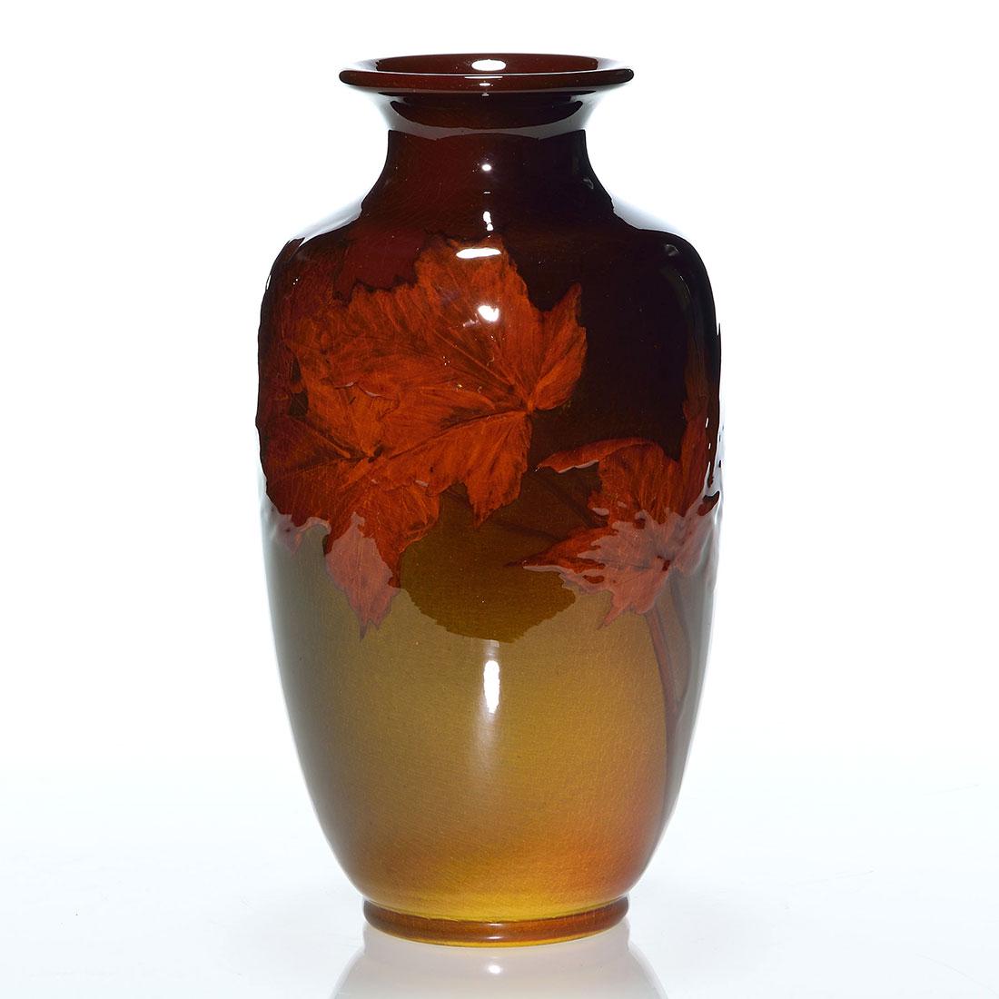 Rookwood Standard vase, leaves, Hurley, 1902, 10 (1 of 2)