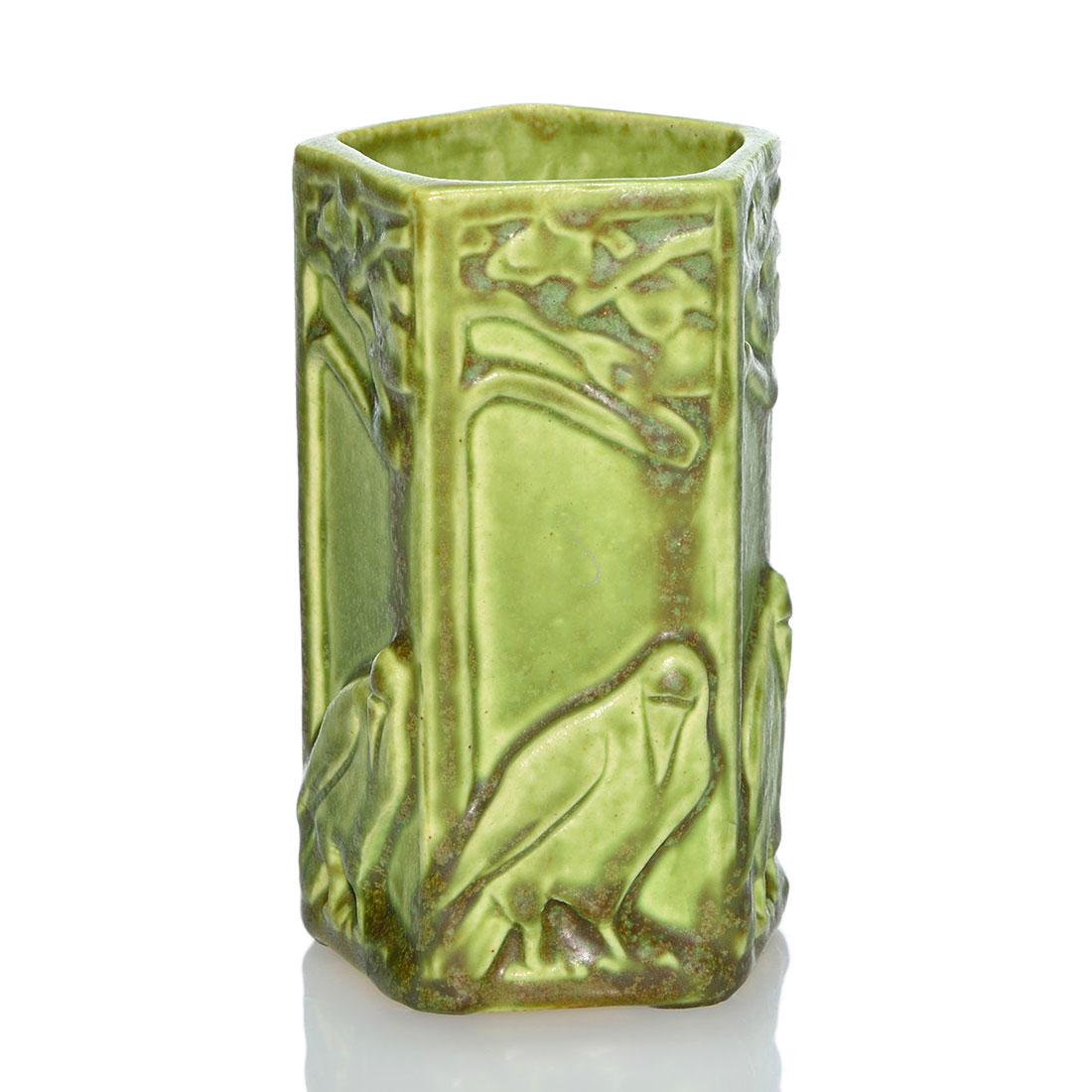 Rookwood Rook pencil holder, crystalline, 1912,   4 (1 of 2)