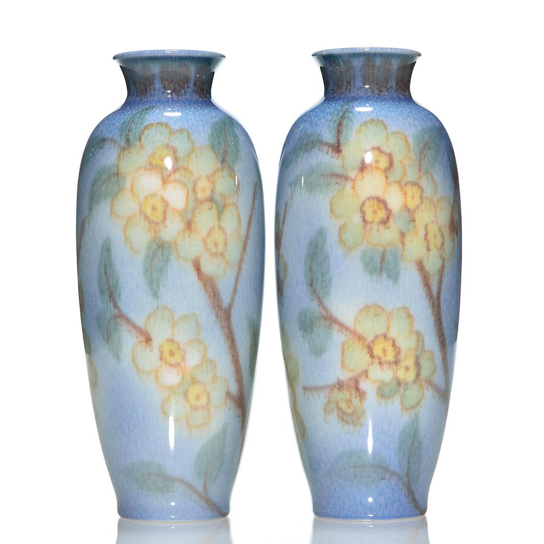 Pr Rookwood Porcelain vases, MHM, 1936, 6601, 9 (1 of 2)