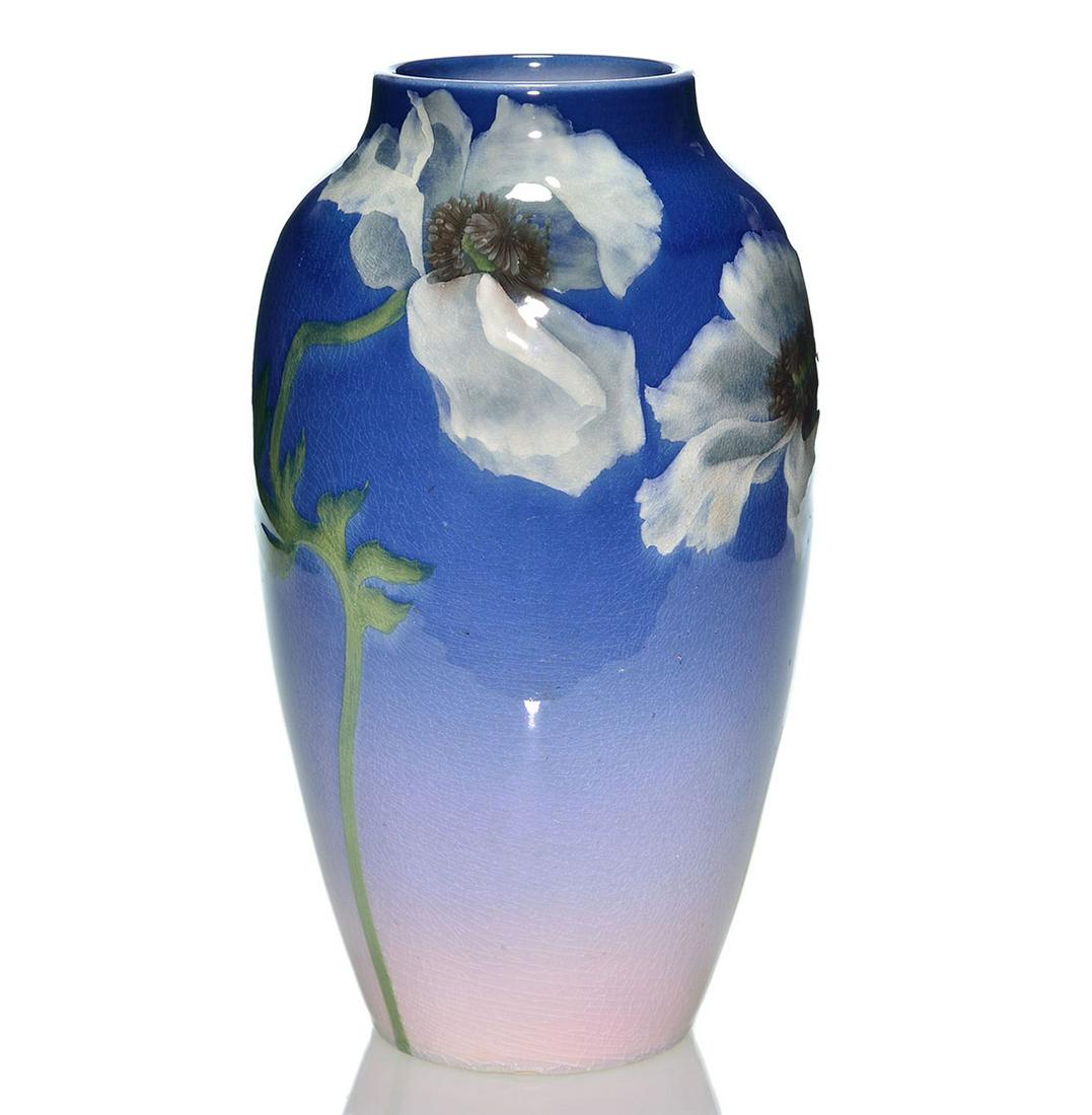 Rookwood Iris vase, poppies, AR Valentien, 1902, 12 (1 of 5)