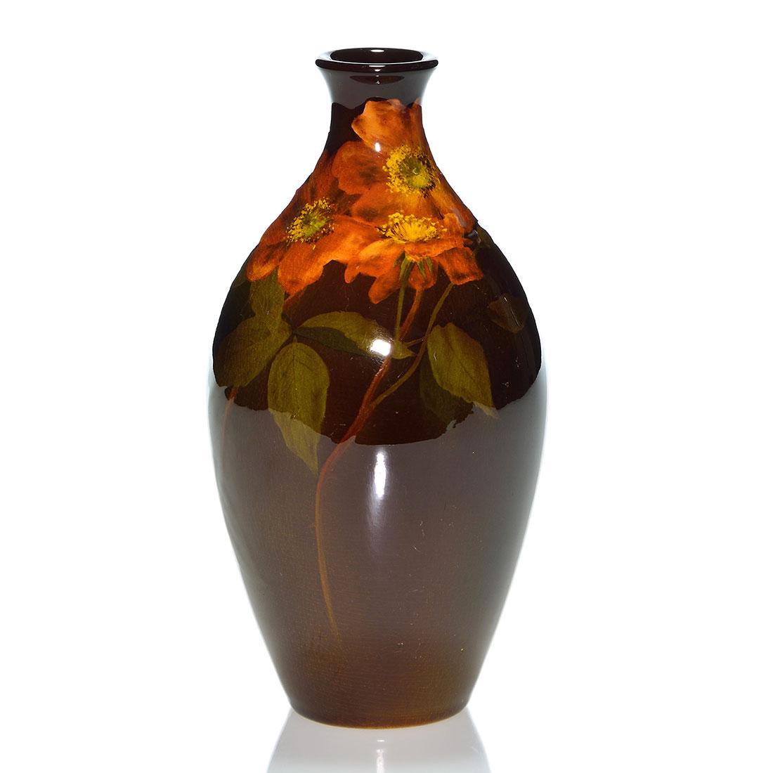 Rookwood Standard vase, Bishop, roses, 1900, 745 B, (1 of 2)