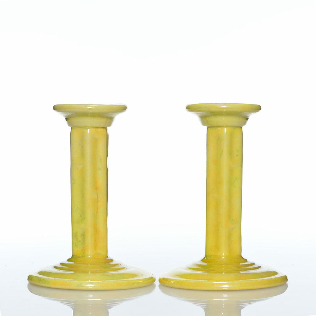 2 Rookwood Nacreous glaze candlesticks, 1915, 7 (1 of 2)