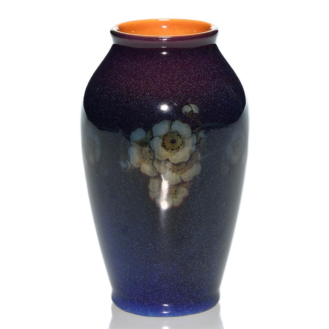 Rookwood Black Opal floral, Wilcox, 1924, 913 F, 5 (1 of 2)