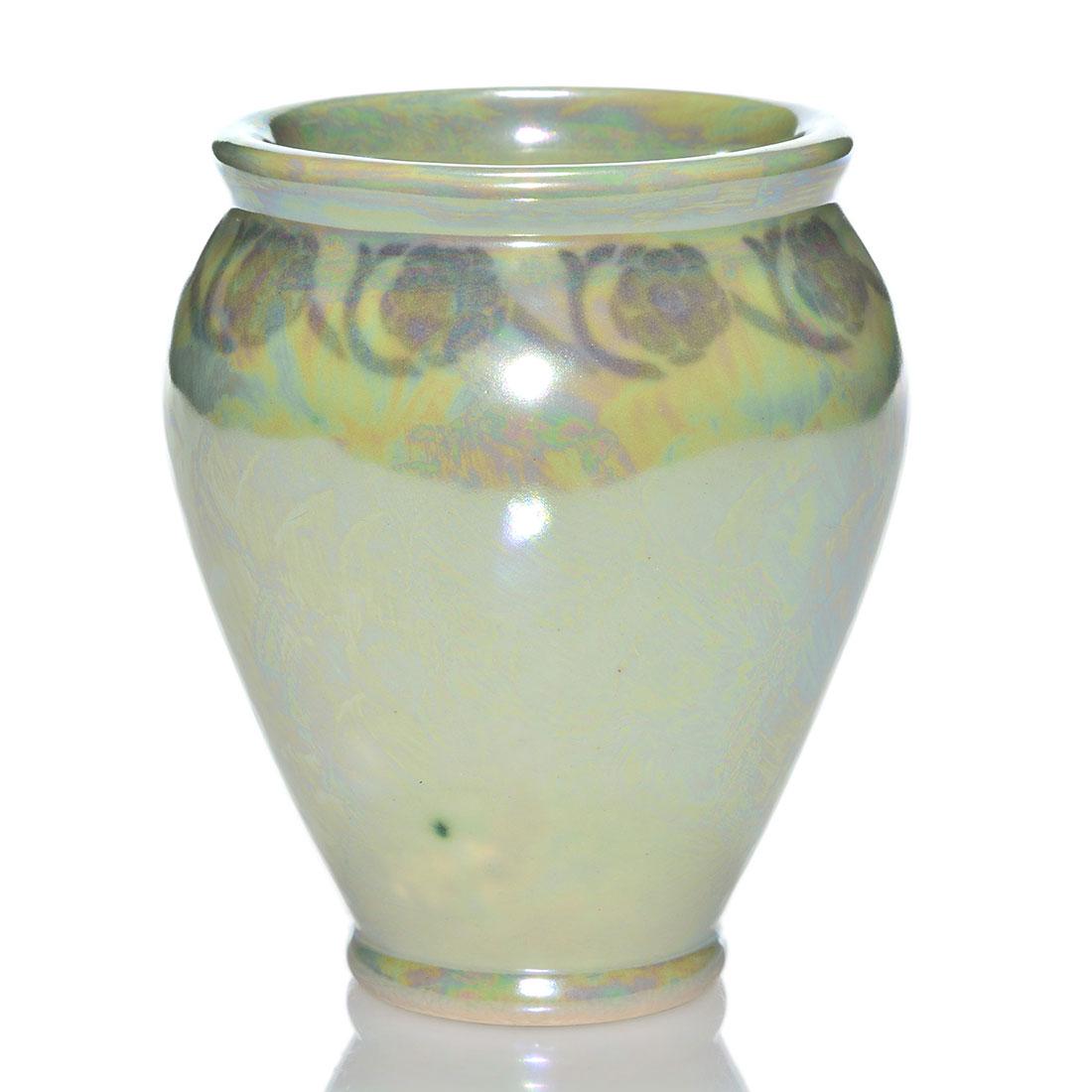 Rookwood Nacreous vase, 6 1/8”, floral, Epply, (1 of 2)