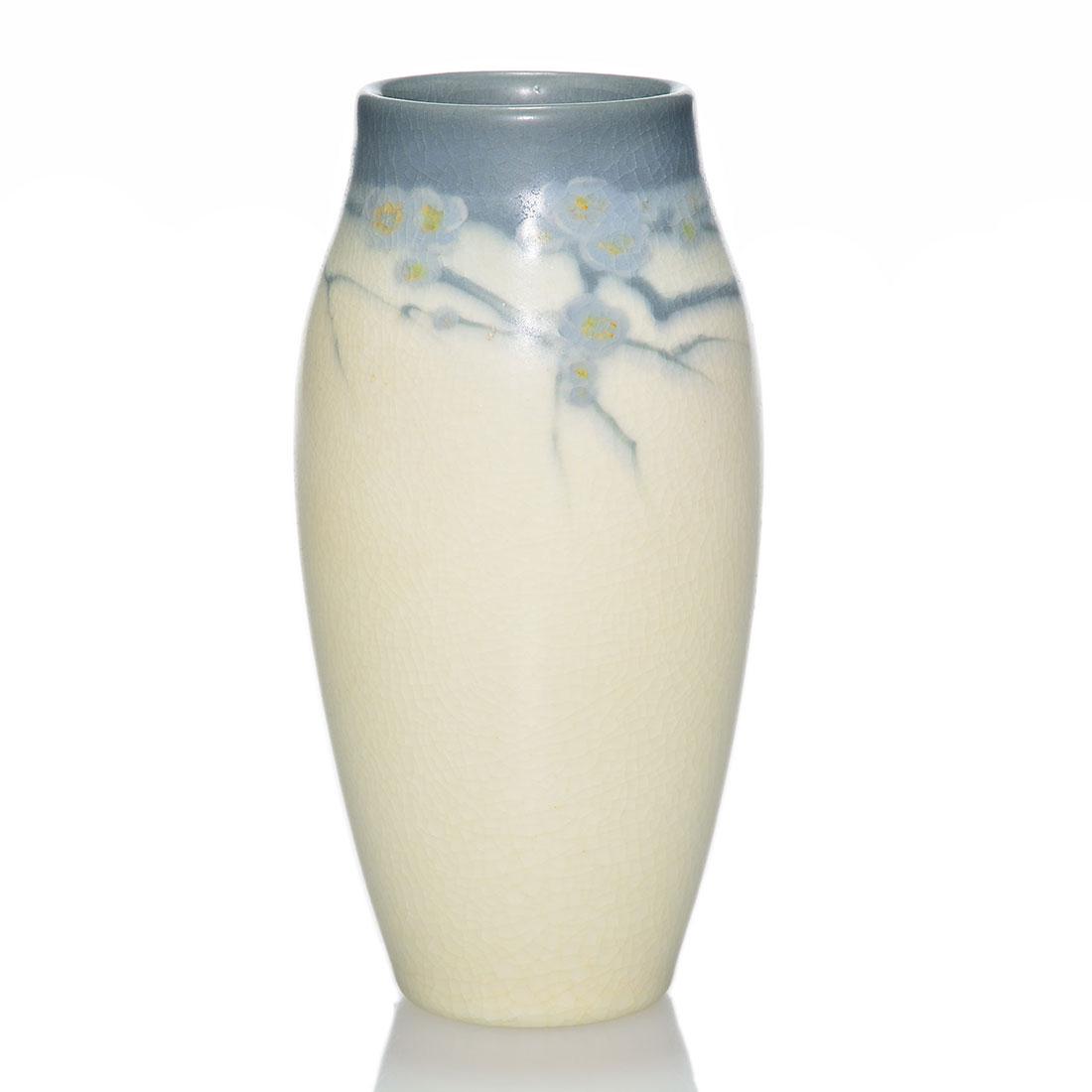 Rookwood Vellum vase, floral, Epply, 1911, 30 F, 6 (1 of 2)