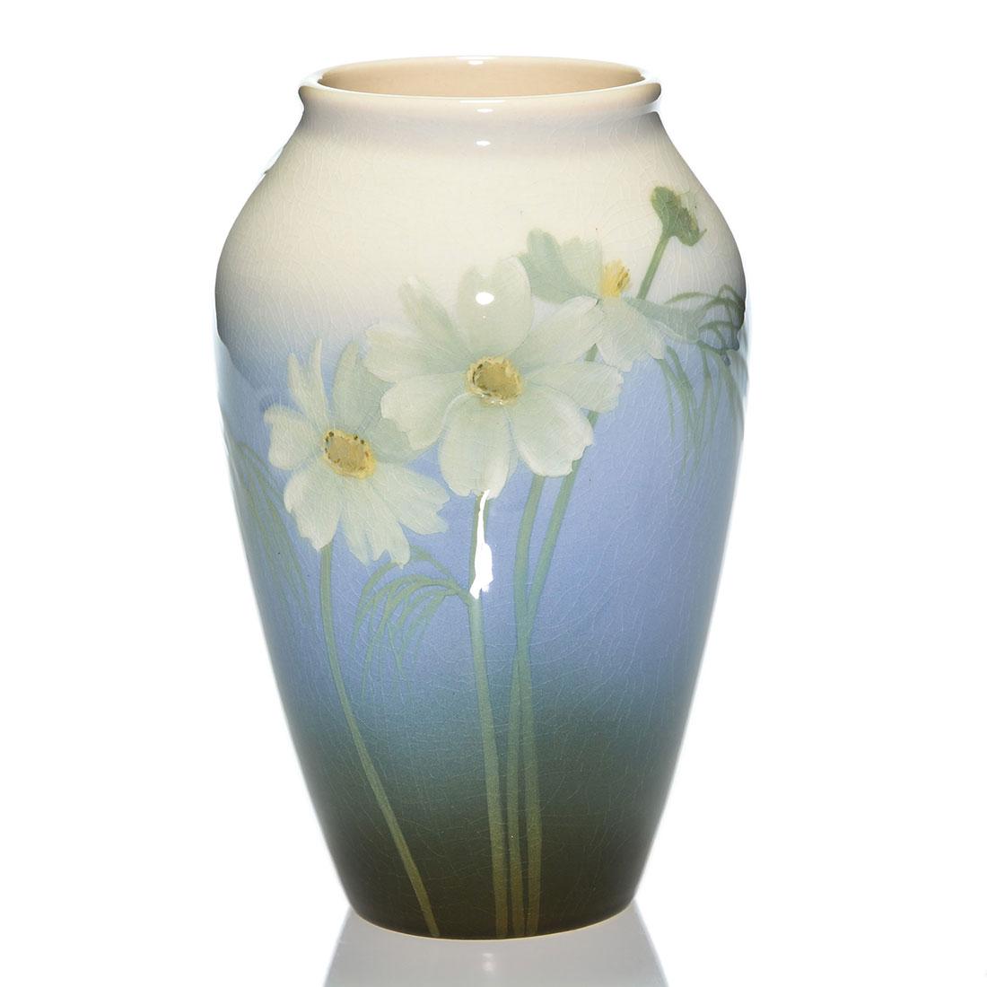 Rookwood Iris floral vase, Sax, 1907, 913 C, 8 (1 of 3)