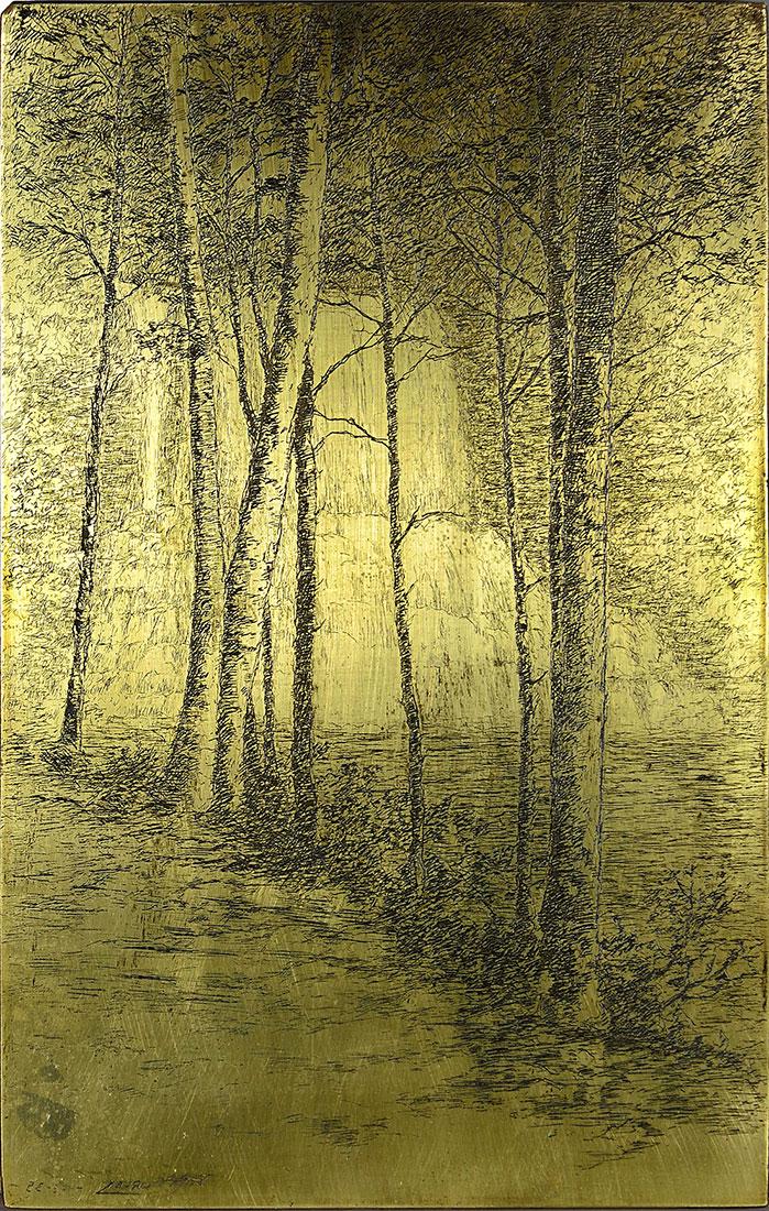 Rookwood E.T. Hurley etching plate, Cumberland Falls (1 of 2)