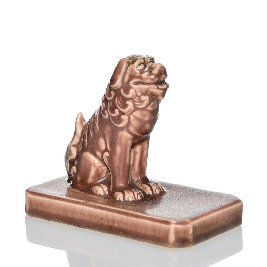 Rookwood Foo Dog paperweight, 3 3/4”, 1924 (1 of 2)