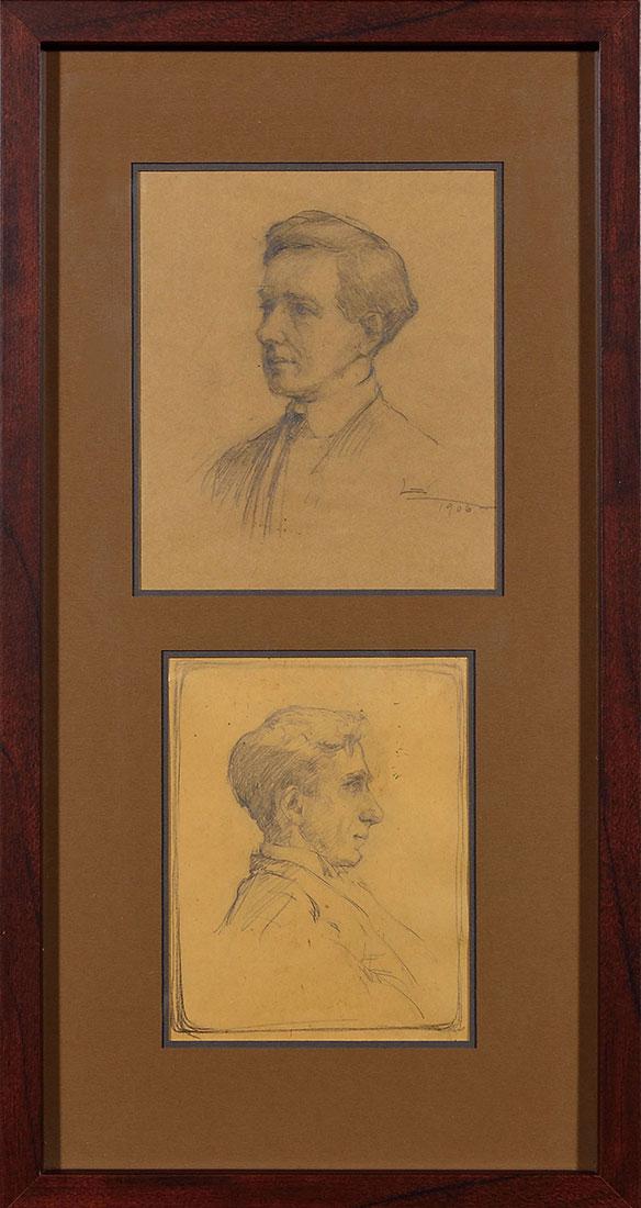 2 Charcoal drawings of E.T. Hurley by Lorinda Epply (1 of 3)